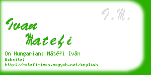 ivan matefi business card